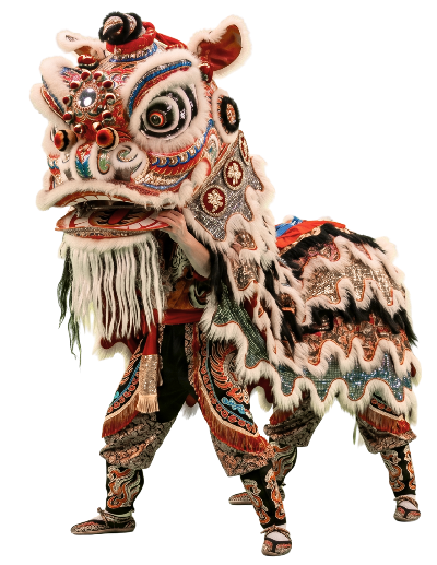 un león de la Danza tradicional China La Danza del León